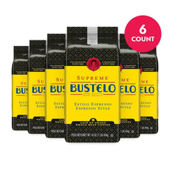 Café Bustelo Supreme by Bustelo Espresso Style Dark Roast Whole Bean Coffee, 16 Ounce (Pack of 6)
